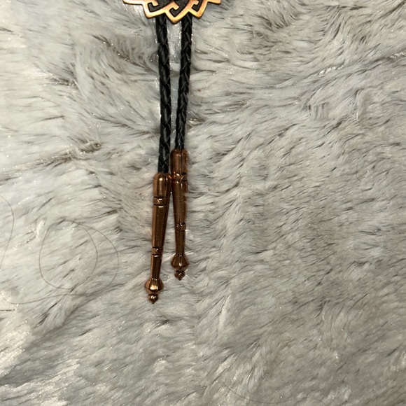 Vintage Solid Copper Kachina ‘bird’ Bolo Tie With Copper Tips. Unisex; UNIQUE - Picture 5 of 6